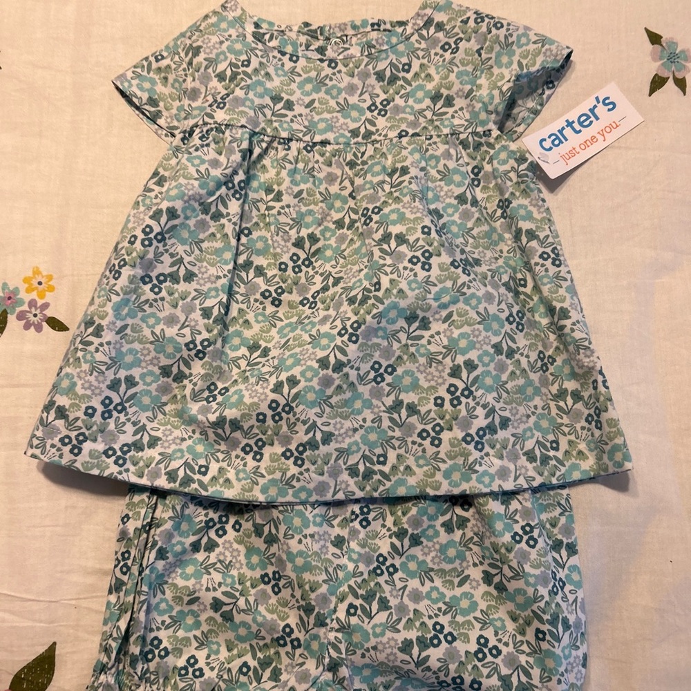 Carter's baby girl dress floral dress and romper size 18m